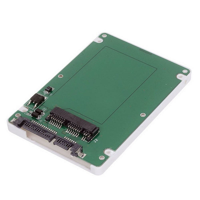 Cablecc 1.8 Micro SATA 16pin SSD to 2.5 SATA 22pin 7+15 Hard Disk case Enclosure White 7mm Height
