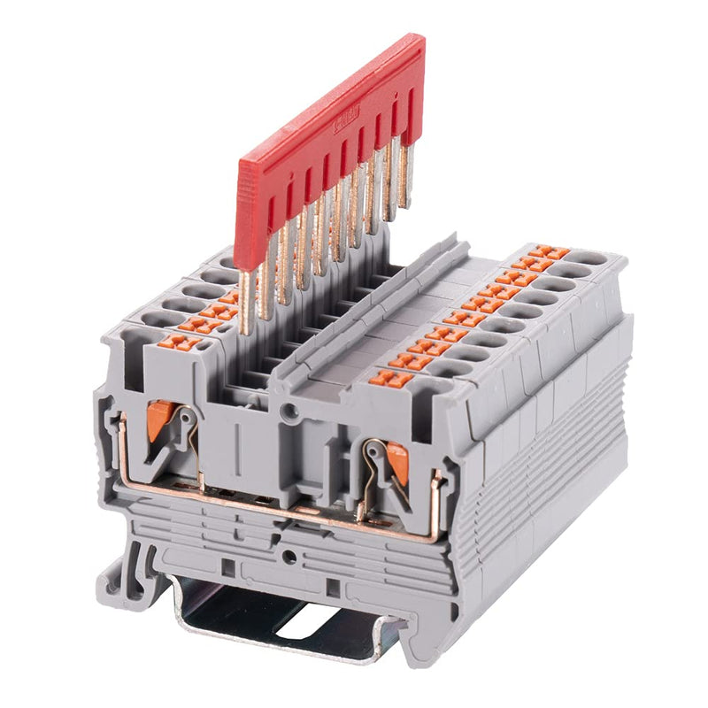 SIPUN ST2-2.5/2X2 Twin Spring Terminal Block Push in Type PT Screwless Wire Din Rail Connector 30 Pcs Set