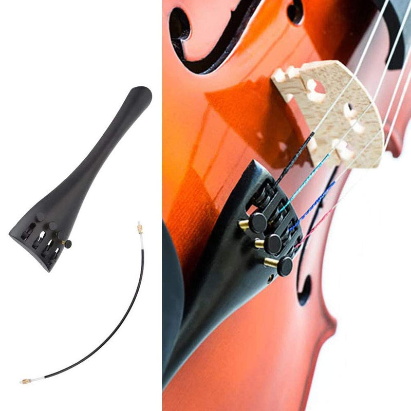 Jiayouy 4/4 Cello Aluminum Alloy Tailpiece with 4-tuners and Adjustable Nylon Tailgut