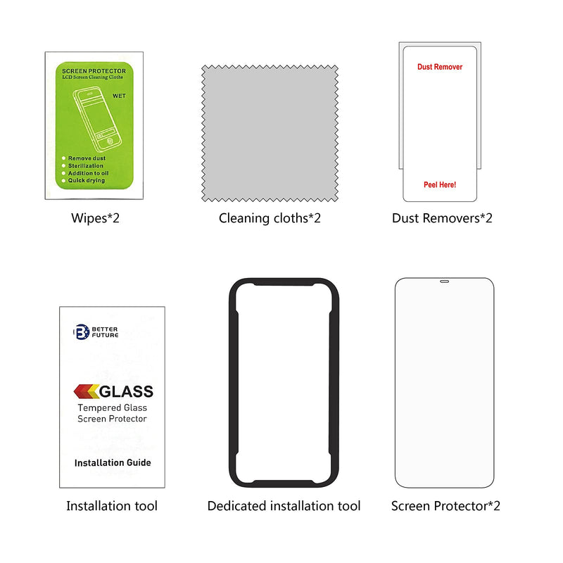 Glass Screen Protector for iPhone 12 and iPhone 12 Pro,6.1 Inch,Tempered Glass Film,Ultra Clear,2 Pack