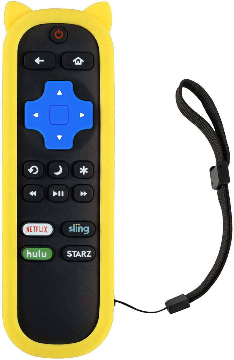 LC-RCRUS-18 Remote Control Compatible with Sharp Roku TV LC-32LB591U LC-55LBU591U LC-50LBU591U LC-43LBU591U LC-65LBU591U LC-32LBU591U 398GR10BESPN0002 LC-32LB481U LC-43LB481C LC-43LB481U Yellow Case with Yellow case