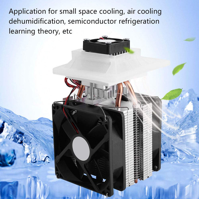 12V Semiconductor Refrigeration Cooler Thermoelectric Peltier Cooling System Heat Sink Conduction Module DIY Kit with Fan for Air Cooling Dehumidification System, Semiconductor Refrigeration Learning