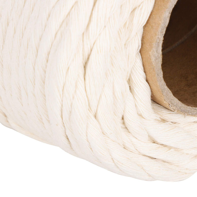 Agatige 2pcs Cotton Twine String, Single Strand Twisted String Knitting Rope with Cream Color for Handicrafts DIY Craft