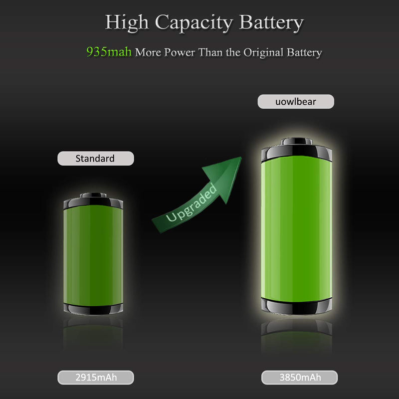 3850mAh Battery for iPhone 6 Plus, uowlbear IP6P High Capacity Replacement Battery for A1522 A1524 A1593 with Complete Replacement Kits -3 Yesr Service 0 Cycle