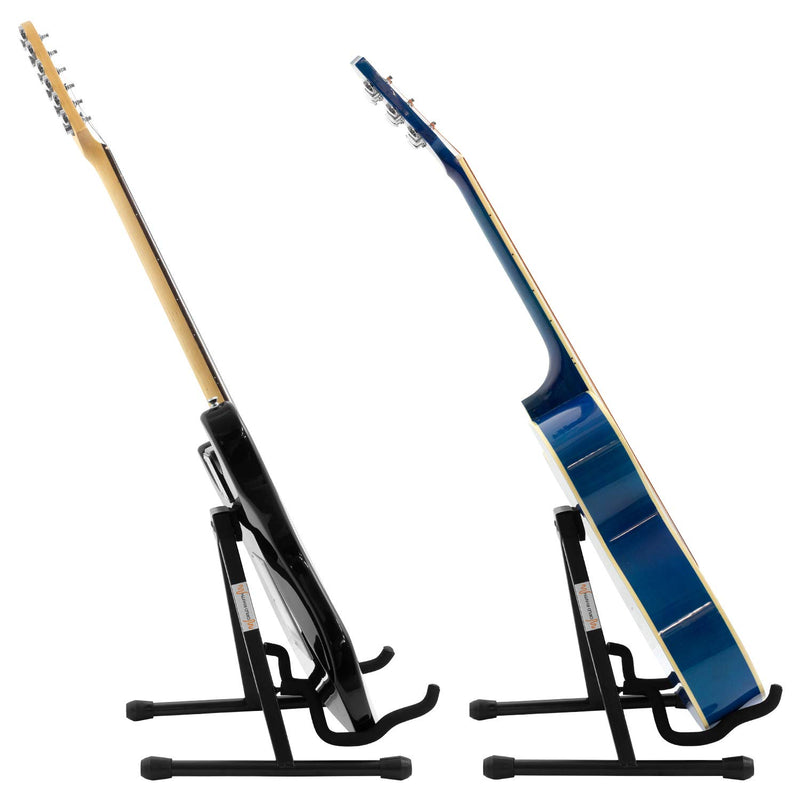 World Rhythm A-Frame Guitar Stand - Body Guitar Stand for Acoustic, Classical, Electric and Bass Guitars, WR-206