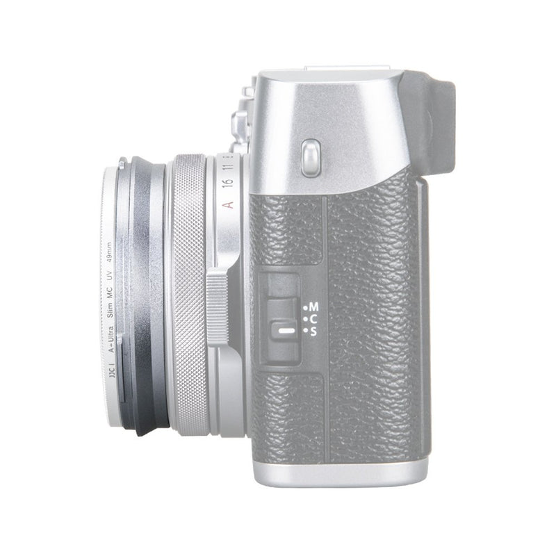 49mm Metal Lens Filter Adapter Ring for Fujifilm Fuji X100V X100F X100T X100S X100 X70 Camera & Wide Conversion Lens WCL-X100 II Installing UV CPL ND Filter Lens Cap Replace Fujifilm AR-X100 Silver 49mm filter adapter / silver
