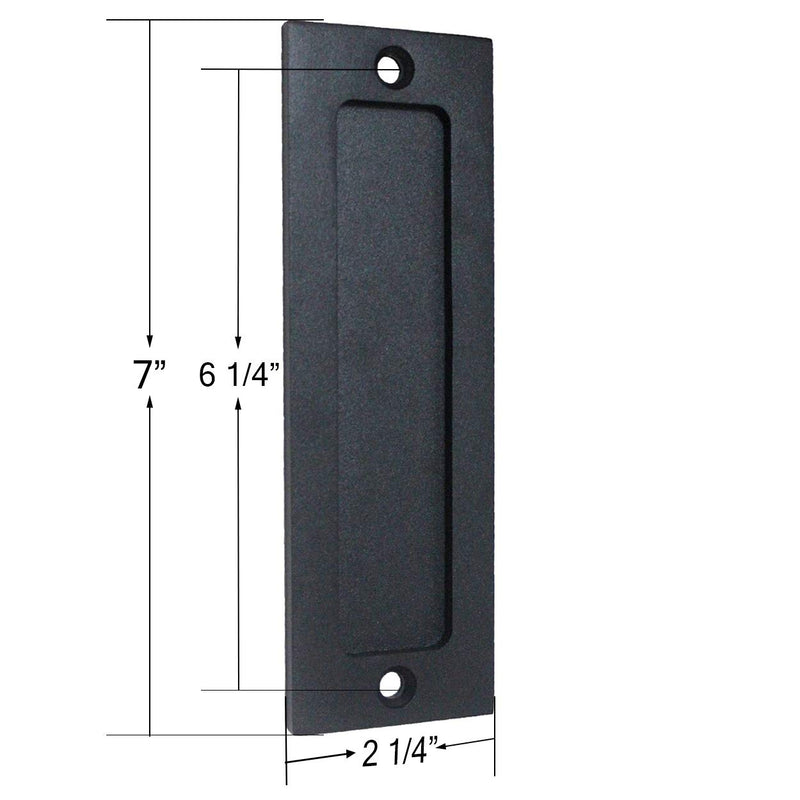 Orgerphy 7” Barn Door Handle Finger Pull Set (1 Pack) in Black | Heavy Duty Modern Simple Invisible Handle for Gates Garages Sheds Barn Door, Pocket Door | with Flat Bottom Easy to Install 1