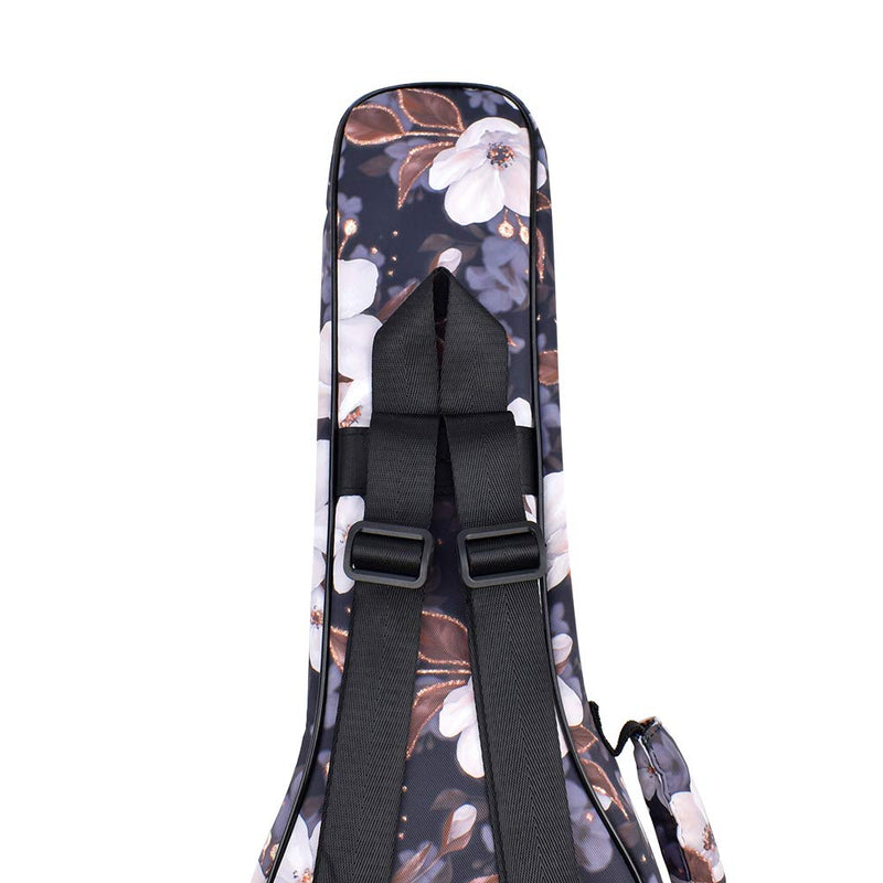 CLOUDMUSIC Ukulele Case Floral Series With Backpack Staps For Soprano Concert Ukulele Players(Sakura,Concert) Sakura