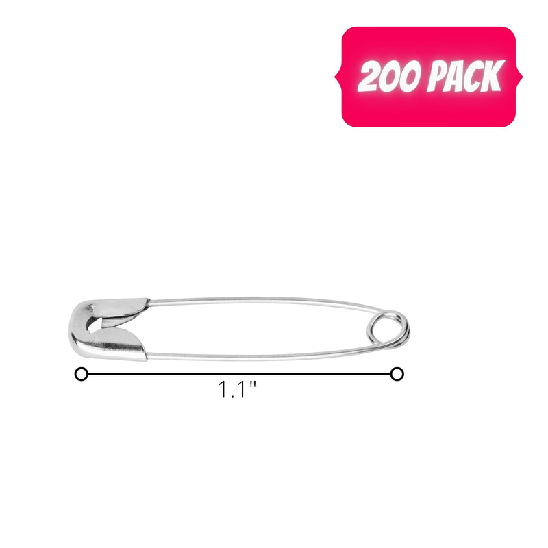 Mr. Pen Safety Pins, 1.1 Inches, Pack of 200