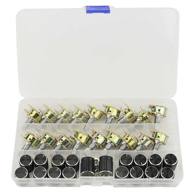 WMYCONGONG 18 PCS 10K Ohm Volume Control Potentiometer Dual Turn Guitar Potentiometer (Dual Linear)