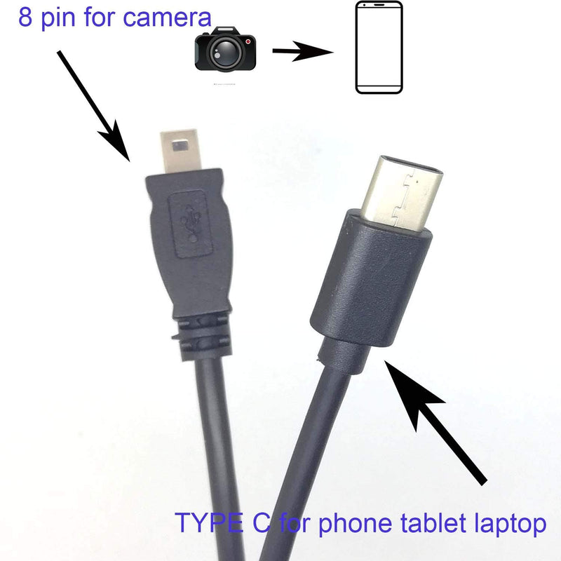 OTG Data Cable Type-C USB-C Smart Phone to for Nikon Camera UC-E6 UC-E23 UC-E17 Photo Transfer Cord for Nikon SLR DSLR D3300 D750 D5300 D7200 D3200 Coolpix L340 L32 A10