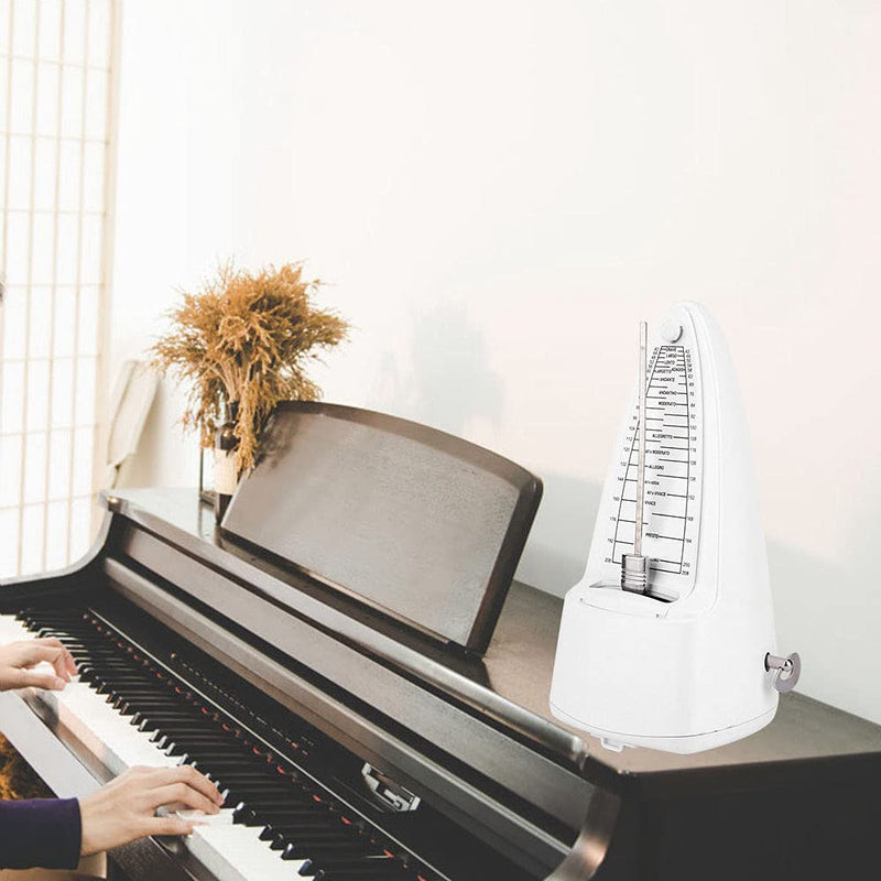 [AUSTRALIA] - Dilwe Metronome, Mechanical Metronome Guitar Piano Drum Instrument Bullet Type Metronome Musical Accessory White 