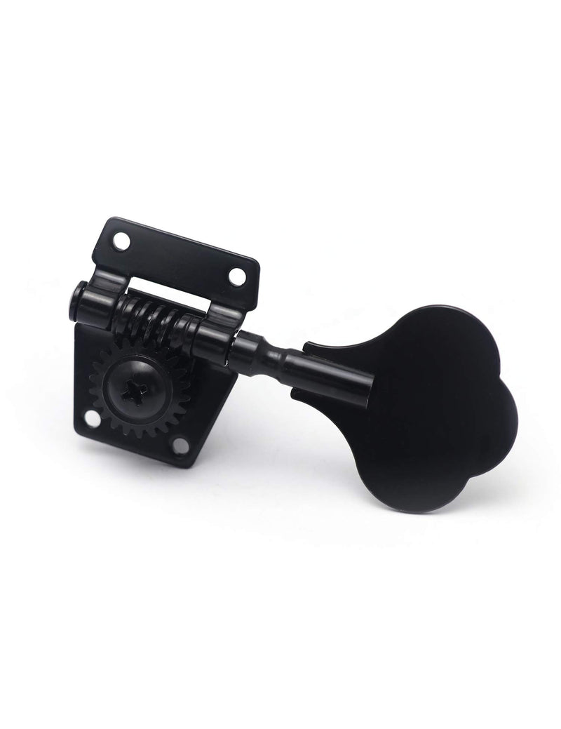 Metallor Bass Tuning Machines Tuning Pegs Tuning Keys Machine Heads Tuners Vintage Open Gear 2 Left 2 Right for P Bass J Bass Guitar Parts Replacement Black. 2L 2R-Black