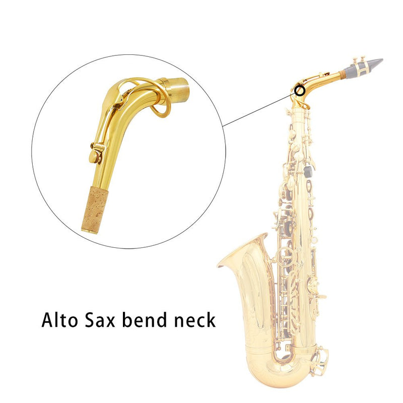 ammoon Alto Saxophone Sax Bend Neck Brass Material with Cleaning Cloth Saxophone Accessory