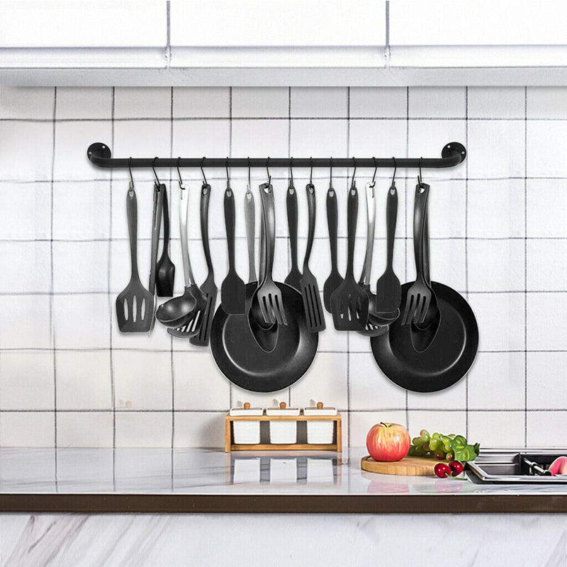 NewFamily S Hooks for Hanging Pots and Pans,S Hooks Heavy Duty Hanging for Kitchen (12 Pack Black)