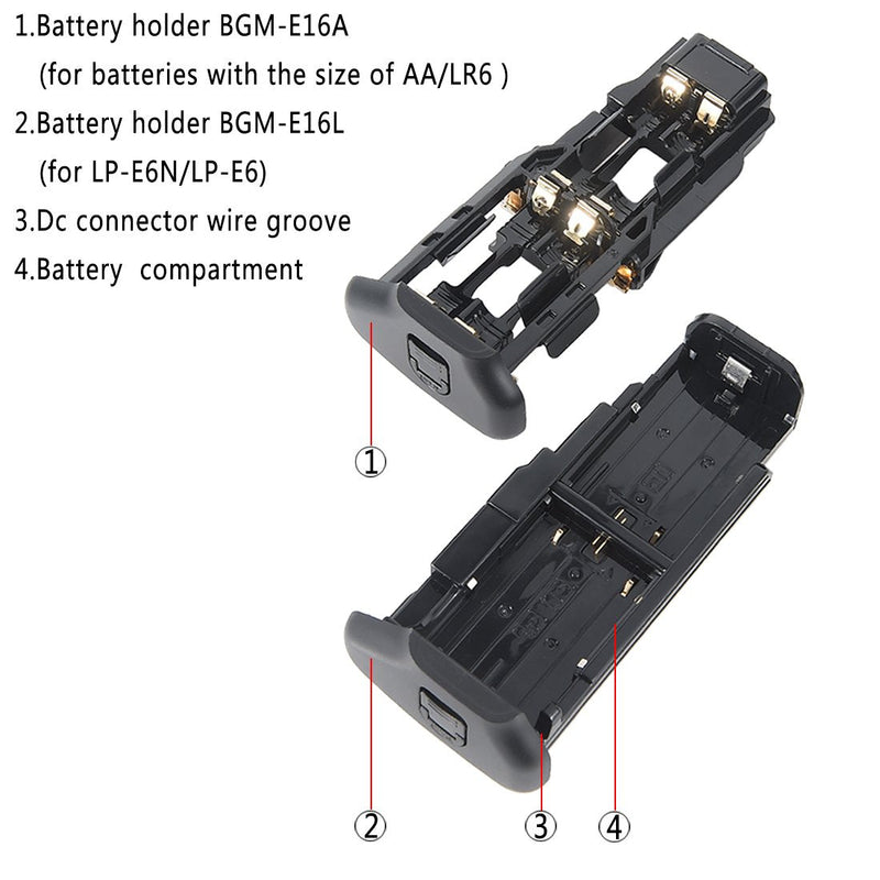 DSTE Replacement for Pro BG-E16 Vertical Battery Grip + 2X LP-E6 Compatible Canon 7D Mark II Digital Camera