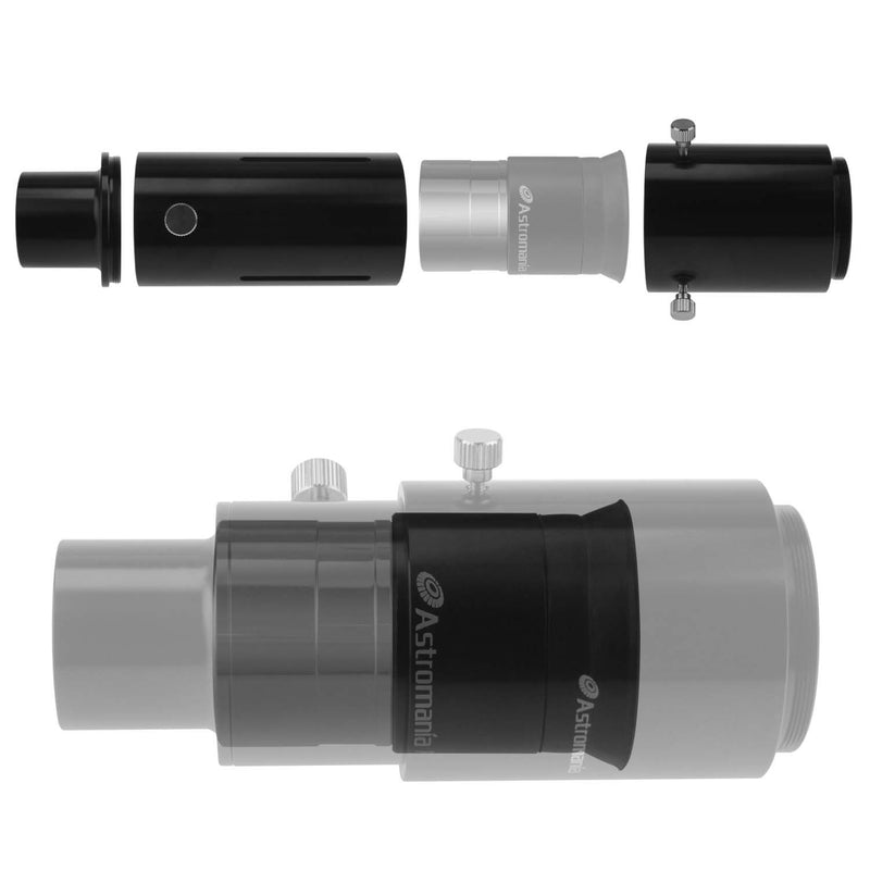 Astromania 1.25" Extendable Camera Adapter - for Either Prime-Focus Or Eyepiece-Projection Astrophotography with Refractors or Reflector Telescopes - Threaded for Standard 1.25inch Astronomy Filters