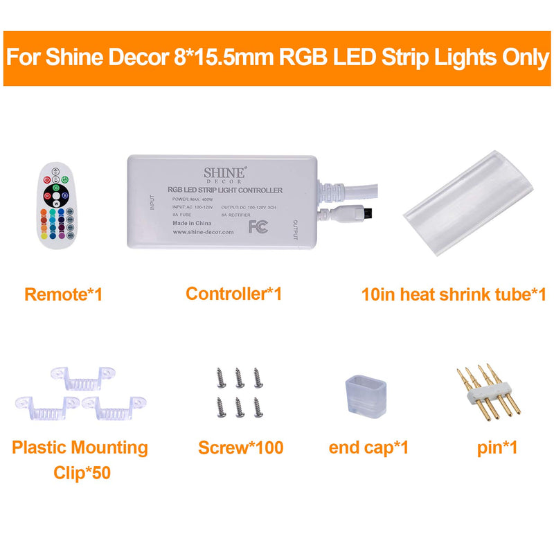 [AUSTRALIA] - Shine Decor IR Controller, Power Supply 8x15.5mm LED RGB Strip Lights only controller for 8x15.5mm RGB 