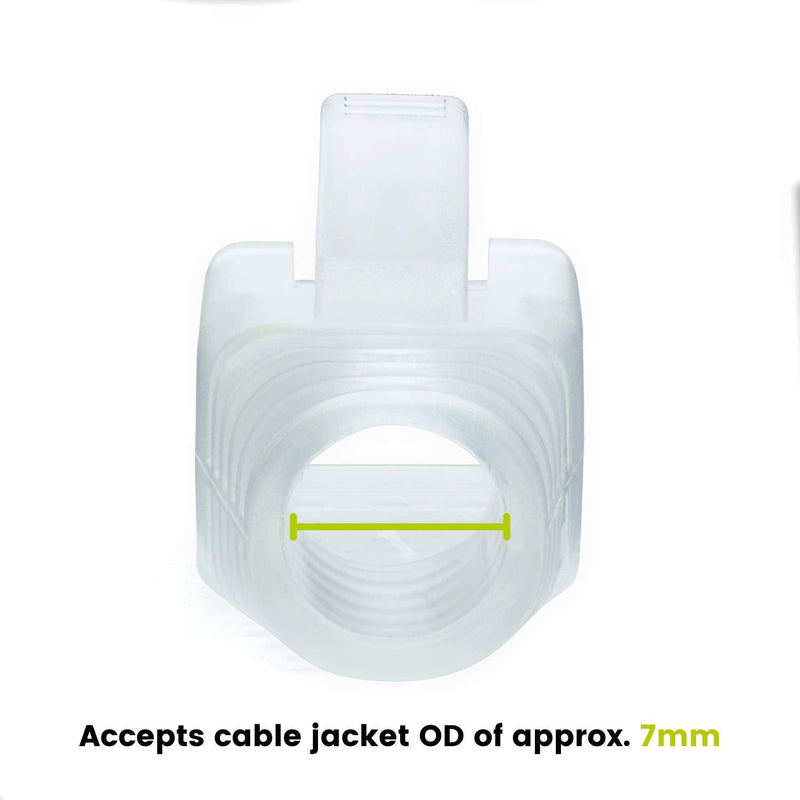 trueCABLE RJ45 Strain Relief Boots, 7.0mm Slip-On PVC Plug Cover, Transparent, 100 Pieces 100pc 7.00mm - Small