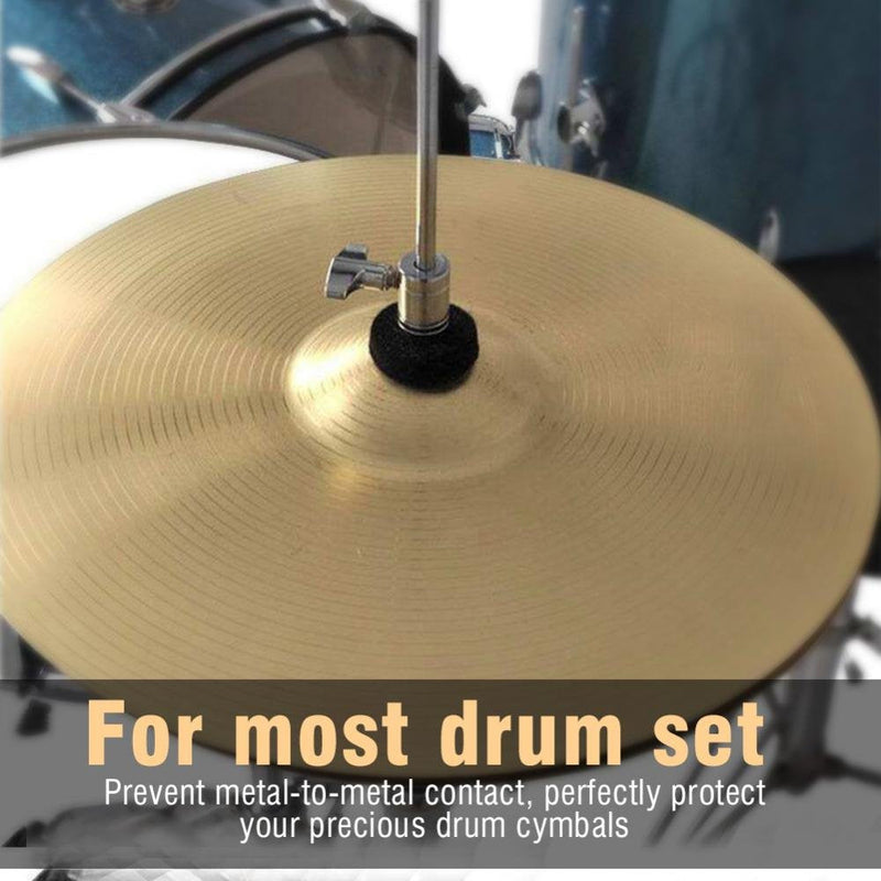 Dilwe 2Pcs Drum Cymbal Sleeve + 4Pcs 4cm Drum Cymbal Felt Washer + 2Pcs Wing Nut + 4Pcs Metal Pad Set