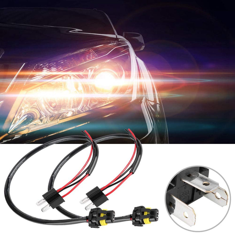 Aramox 2pcs H4 Sockets to 9006 Bulbs Wire Harness Headlight Fog Light Conversion Adapter Cable