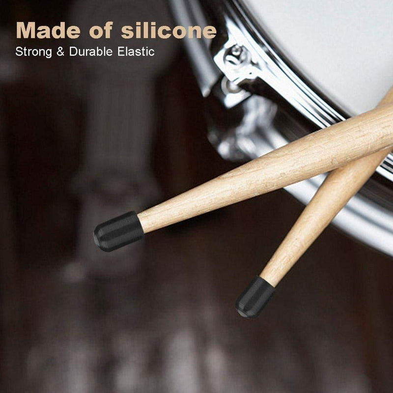 Liyafy Drumstick Silent Practice Tips Drum Stick Mallet Protectors Covers Drum Set Accessories Pack of 20