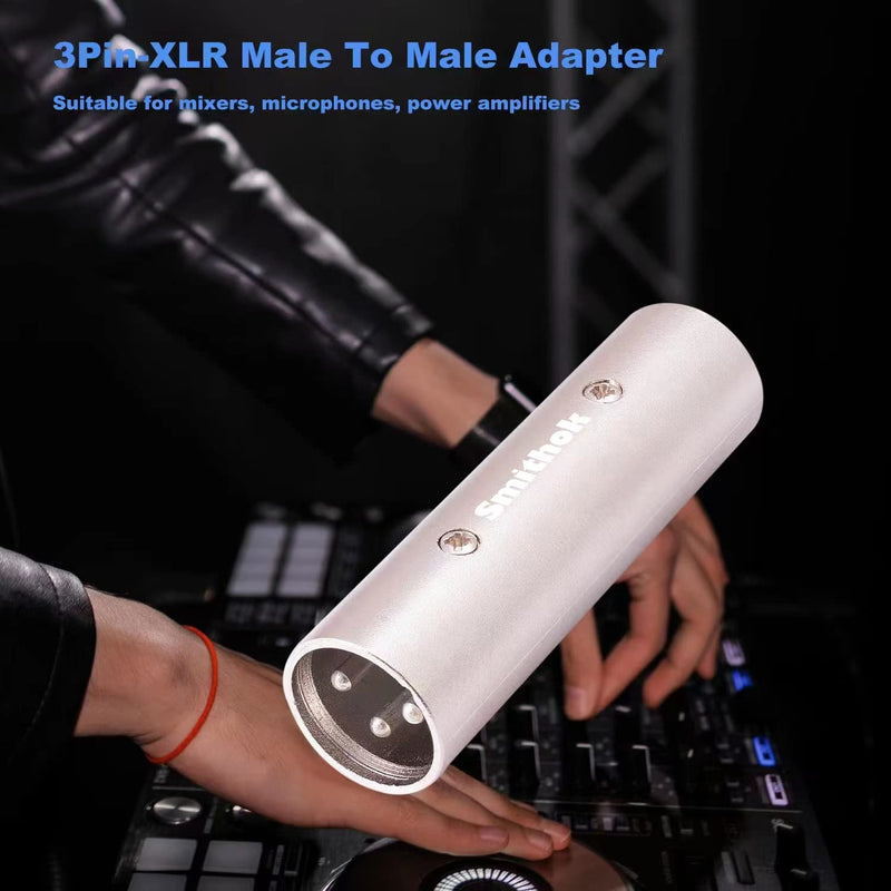 Smithok 4 Pack 3-Pin XLR Male to XLR Male Adapter,XLR Male to Male Adapter