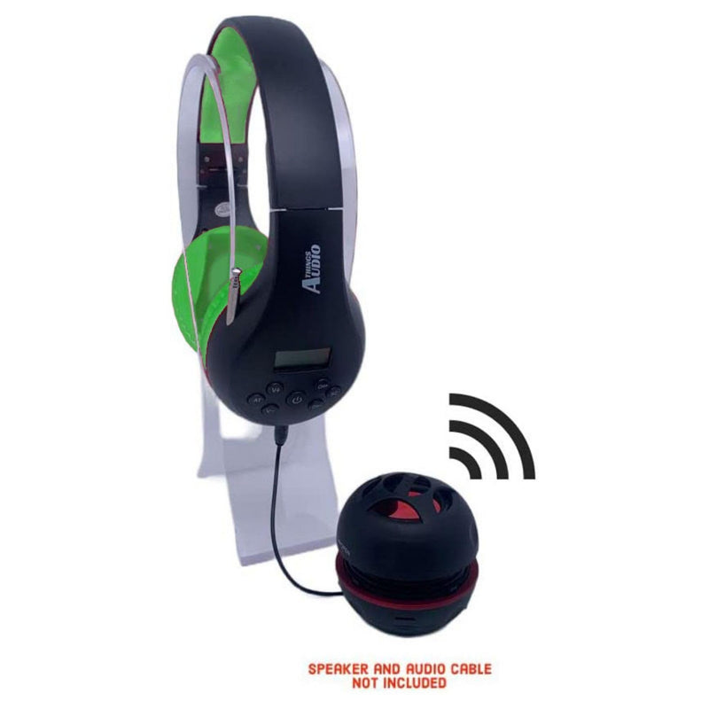 Things Audio Portable Personal FM Radio Headphones Pull-Out Antenna for Great Reception, Walking, Jogging, Relaxing, School, Talk Radio - Powered by 2AA Batteries (Not Included) (Black & Lime Green) Black & Lime Green