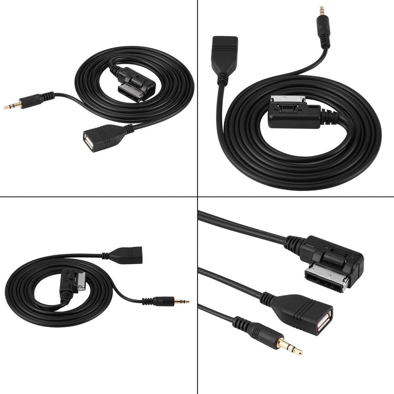 [AUSTRALIA] - VGEBY Wire Music Interface Audio Adaptor, Car Audio MP3 Auxillary Cable Aux-in USB Audio Music Interface Adapter Compatible for Mercedes Benz Mercedes Benz Aux Adapter 