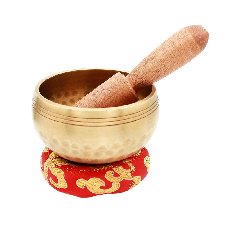 Tibetan Singing Bowls Set Mindfulness Prayer Bells with Cushion Mallet Wooden Strike Sounds Bell For Yoga Zen Meditation and Chakra Healing Perfect Spiritual Gifts From Nepal (3.5",1.0 Minimalist)