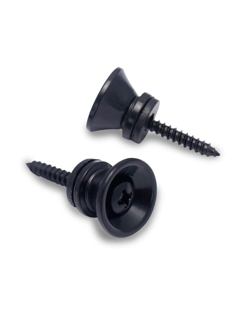 [AUSTRALIA] - Metallor Guitar Strap Locks and Buttons End Pins with Mounting Screws and Washers for Electric Guitar Bass Acoustic Guitar Ukulele Mandolin. (Black) Black 