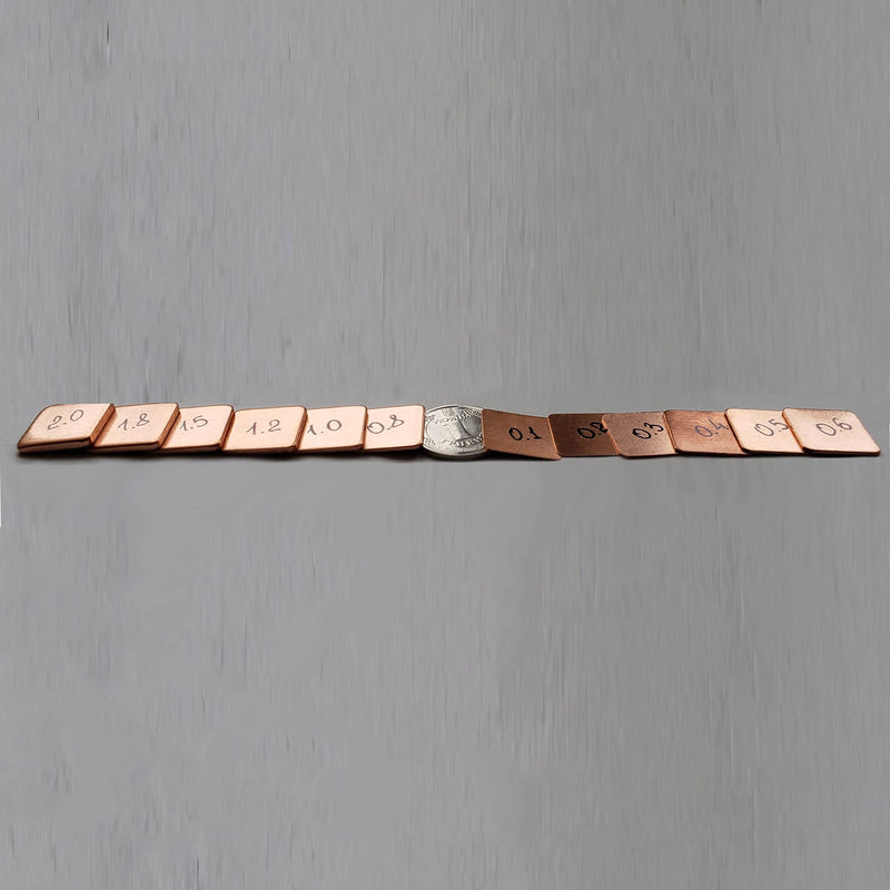 Copper Thermal Shim 12 Thickness from 0.1mm 0.2mm. 0.5mm 0.8mm to 1.8mm and 2.0mm Great Set for Cooling GPU Memory MOS Kit Thermal Pads Total 60 pcs Heatsink
