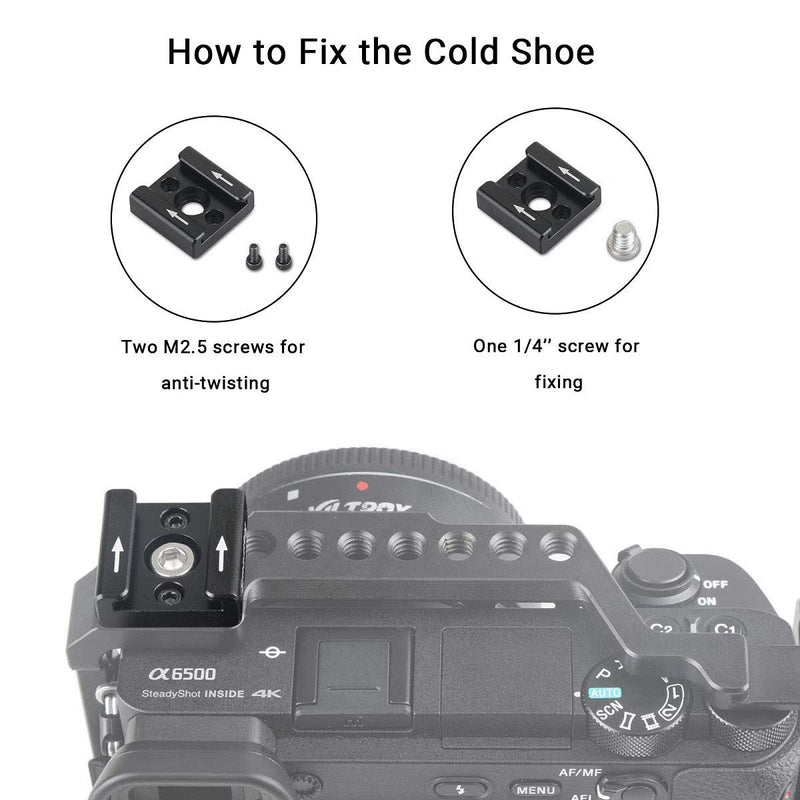 SMALLRIG Cold Shoe Mount Adapter with 1/4’’ Thread Hole for Camera and Camcorder Rigs – 1241 Cold Shoe 1241