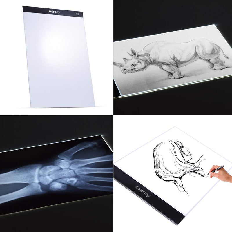 Aibecy A4 Light Box Drawing Ultra-thin Portable LED Tracer Table Painting Tracing Pad Copy Board Panel with Stepless Dimmable Brightness Memory Function for Artist Animation X-Ray Viewing Tattoo