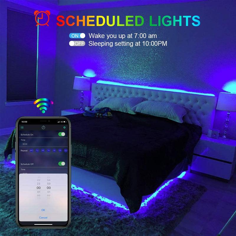 [AUSTRALIA] - LED Light Strips 32.8ft Color Changing Strip Lights with Bluetooth and 40 Keys Remote Control RGB LED,Music Sync and Emitting 16 Million Stylish Lightings for TV Party, Bedroom,Living Room A32.8ft 