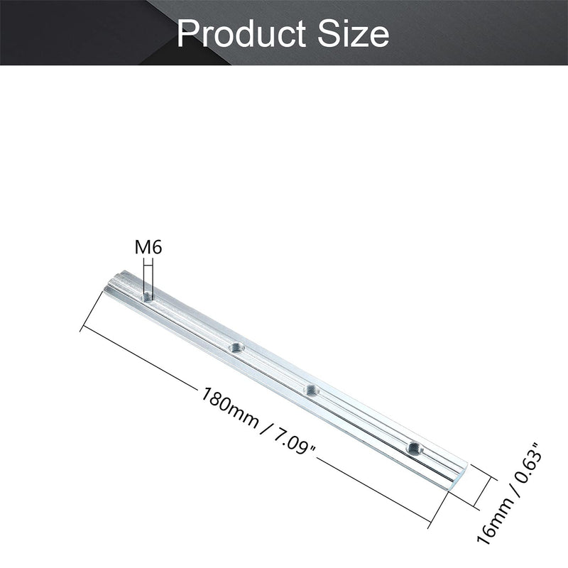 MroMax 30 Series Linear Connector 7.09" x 0.63" x 0.24" (L x W x T) Carbon Steel Galvanized Silver Straight Piece Connection Part 5PCS