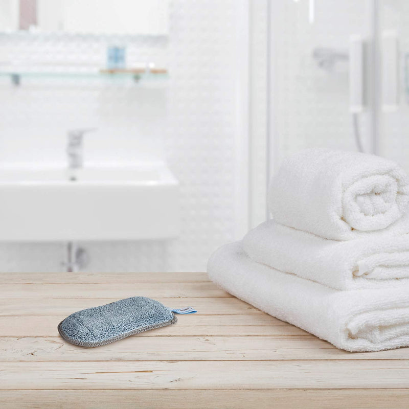 [AUSTRALIA] - Microfiber Sponge for Kitchen (6 Pack) - Suction Cup Hook Included , Reusable , Washable Dish Sponges with Scrubber, Refills, Scrubbing Side, Non-Scratching, Multi-Purpose, Scouring 