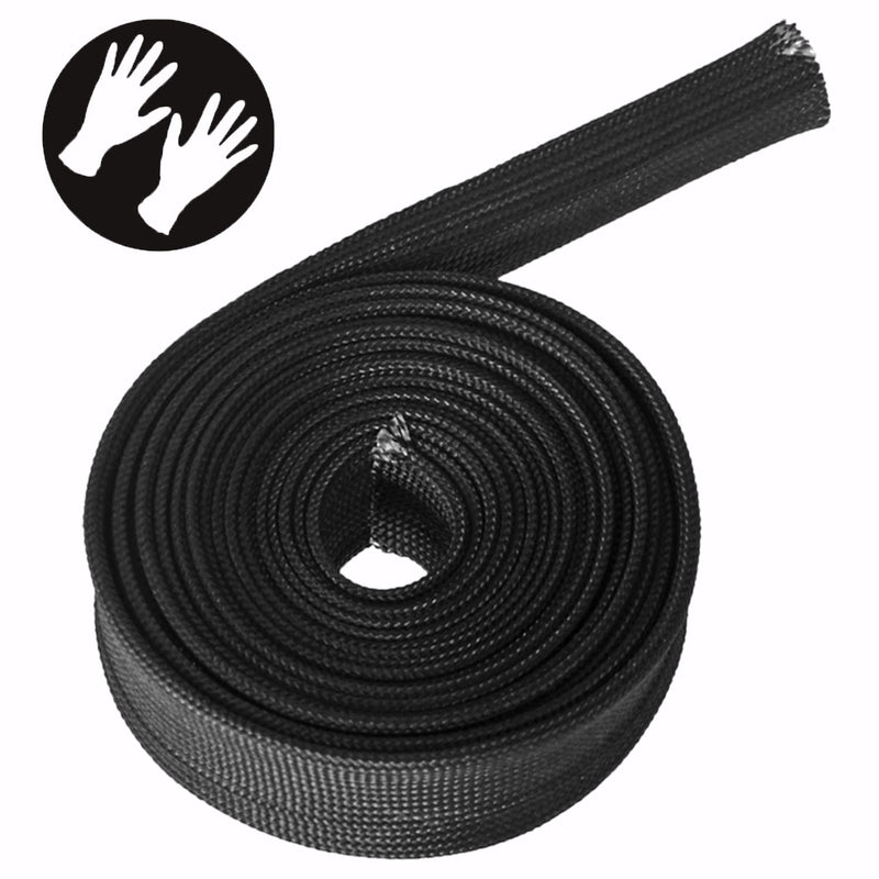 [AUSTRALIA] - LEDAUT Heat Hose Fiberglass Wrap Shield Sleeve 16FT-13MM(1/2") Wire Fuel Line Heat Shield Roll High Temp Black Colour Adjustable for Car Wire Loom cable Heat Shield Brake Line Cable Heat Shield 16FT-13MM(1/2") 
