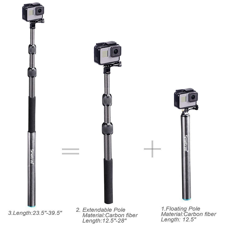 Smatree Carbon Fiber Detachable Extendable Floating Pole Compatible for GoPro MAX/GoPro Hero Fusion/9/8/7/6/5/4/3 Plus/3/Session/GoPro Hero 2018/DJI OSMO Action Camera