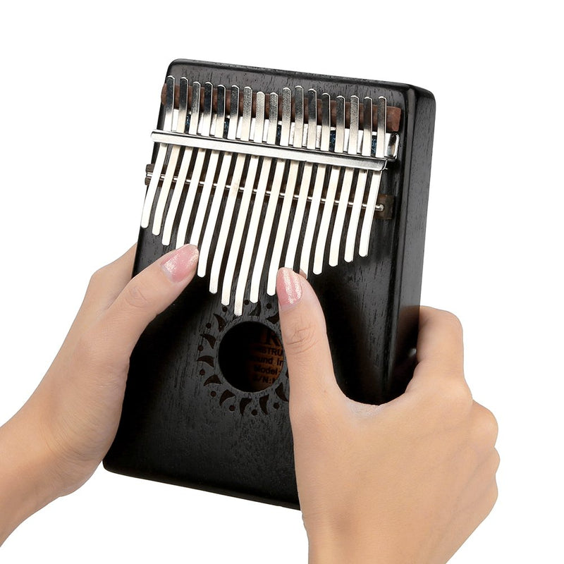 Qii lu 17 Key Kalimba Thumb Piano,Portable Wooden Kalimba Thumb Finger Piano 17Key Decoration Instrument Toy Black