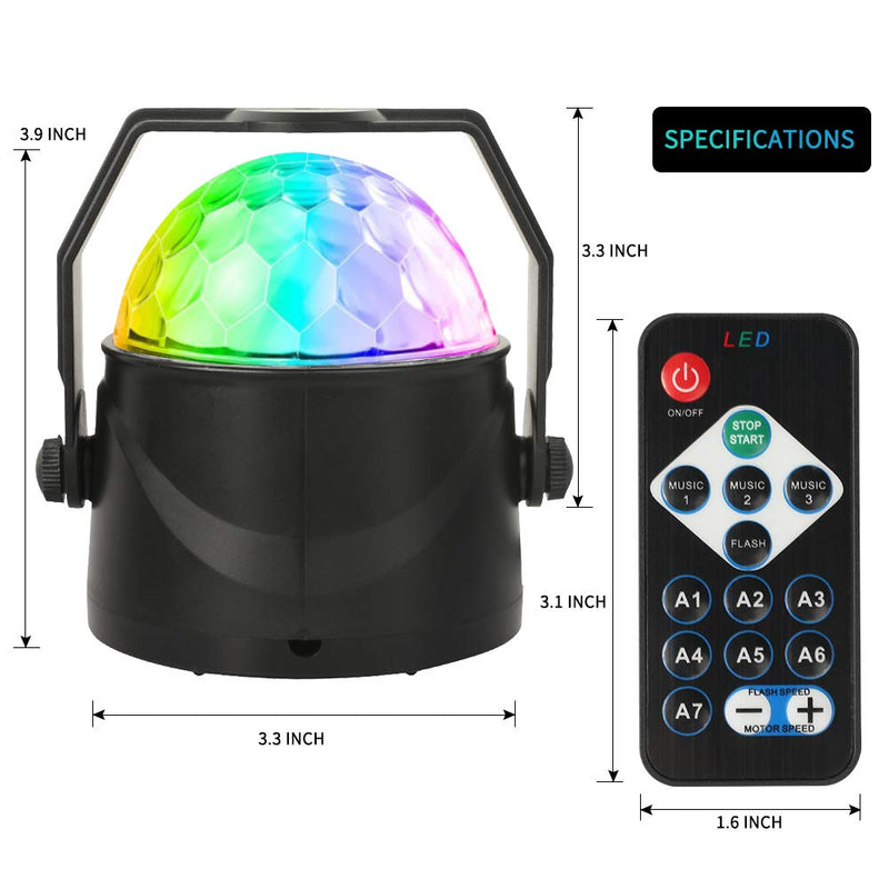 [AUSTRALIA] - Fu Store Party Lights Disco Ball Strobe LED Stage Light Sound Activated RGB Christmas Light with Remote Control 7 Modes for Home Dance Party Birthday Bar Karaoke Christmas Wedding Show Club Pub 