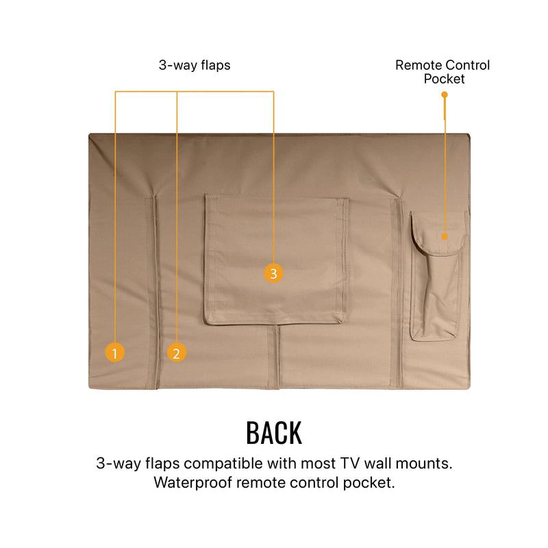 KHOMO GEAR Outdoor TV Cover Brown Universal Weatherproof Protector for 30 - 32 Inch TV - Fits Most Mounts & Brackets