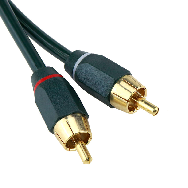 Sydien 2Pcs 12 Inches 1 Female to 2 Male RCA Speaker Splitter Dual Shielded Cablecar Audio RCA Cables Dual RCA Cables 1 Female to 2 Male(2pcs)