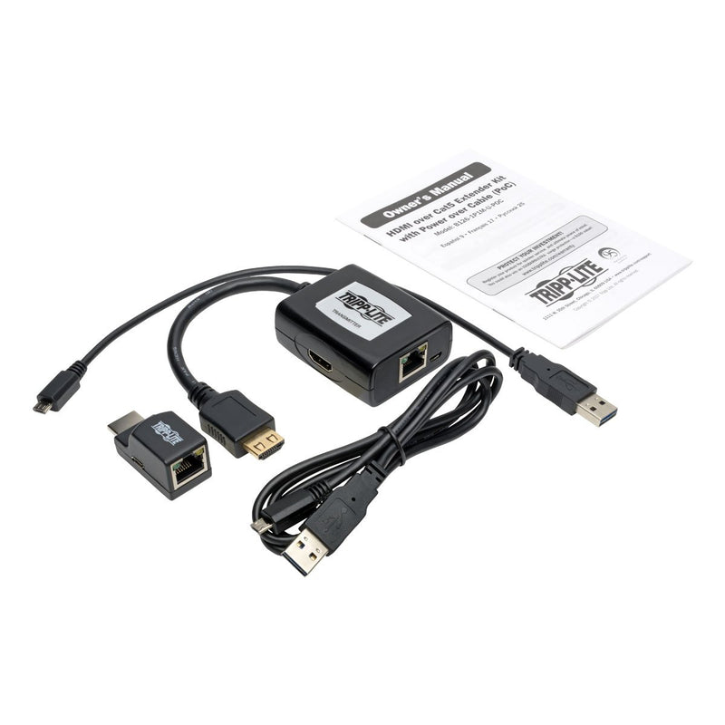 [AUSTRALIA] - Tripp Lite HDMI Over Cat5 Cat6 Extender Kit, Power Over Cable, Transmitter Receiver 100ft 1080p @ 60Hz TAA (B126-1P1M-U-POC) HDMI + Power over Cable (Compact) 
