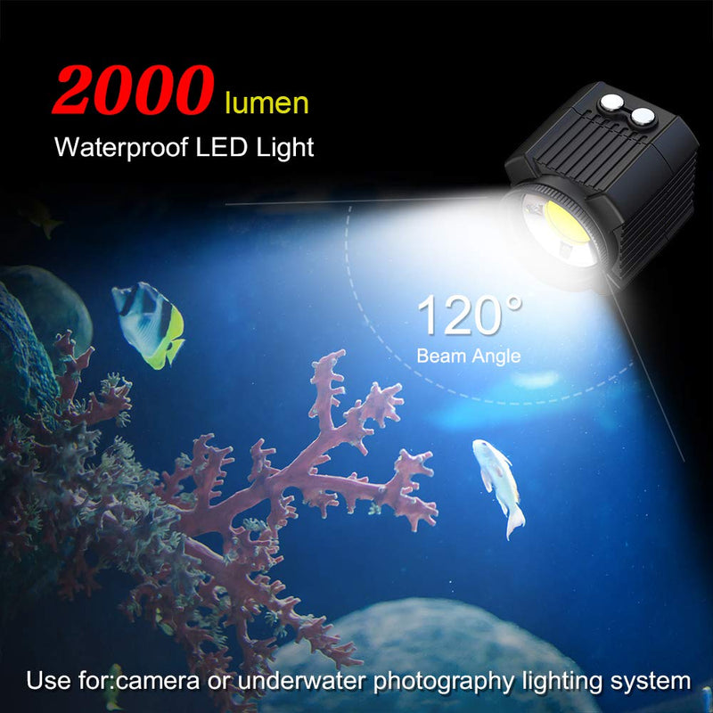 MEIKON Mini Waterproof led Light Scuba Diving Lights Fill-in Light for Waterproof housing Underwater Photographic Lighting System … Black1