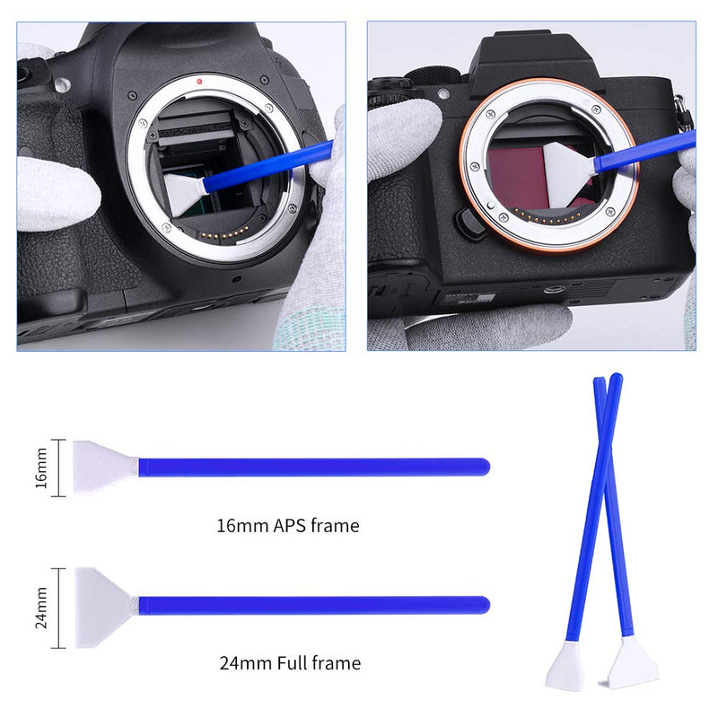 K&F Concept 8-in-1 Professional DSLR & Mirrorless Camera Sensor Cleaning Kit 8 x APS-C + 2 x Full Frame Cleaning Swabs + 8 x Cleaning Cloths/Gloves/Air Blower/Cleaning Brush with Carry Case