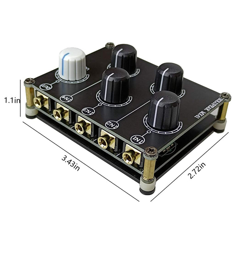 MX41 Stereo 4-in-1-out AUX Audio Mixer, Passive 3.5mm line levels control, mini 4 ways passive audio mixer