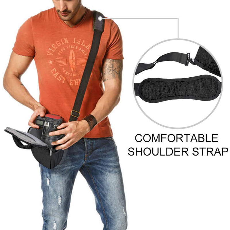CADeN DSLR/SLR Camera Shoulder Bag Case with Adjustable Shoulder Strap, Compatible for Nikon, Canon, Sony Mirrorless Cameras Waterproof (Small) Small