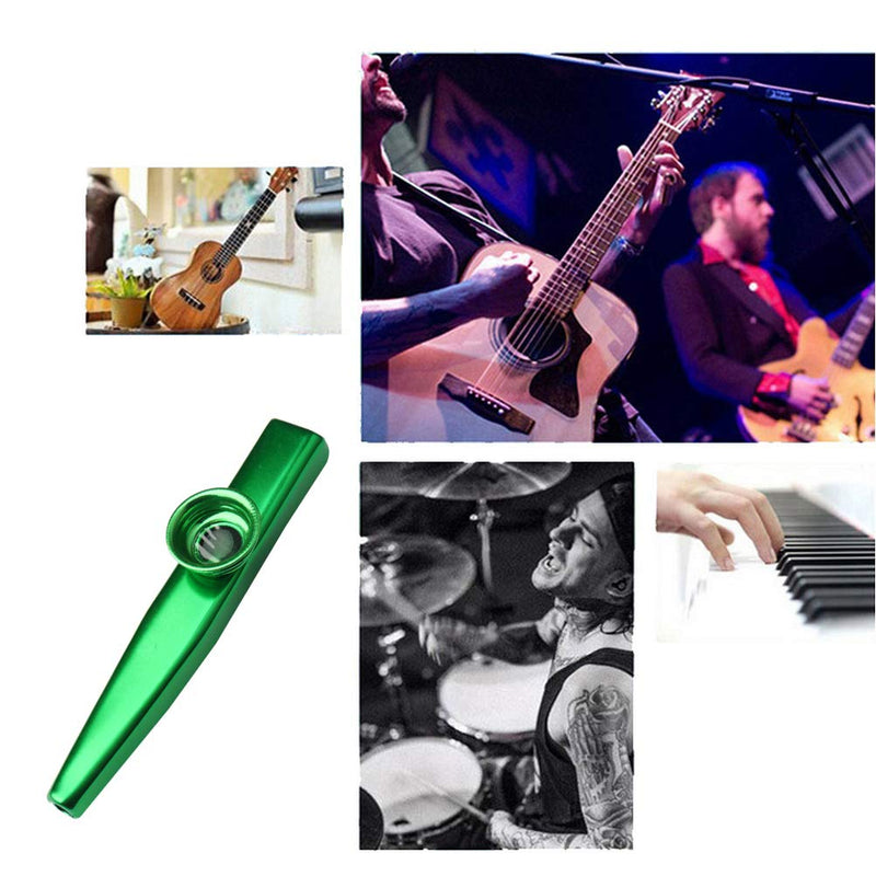Metal Kazoo and 5 Membrane Flute Diaphragm, Aluminum Alloy Kazoo with Vintage Gift Box, Good for Kids, Music Beginner