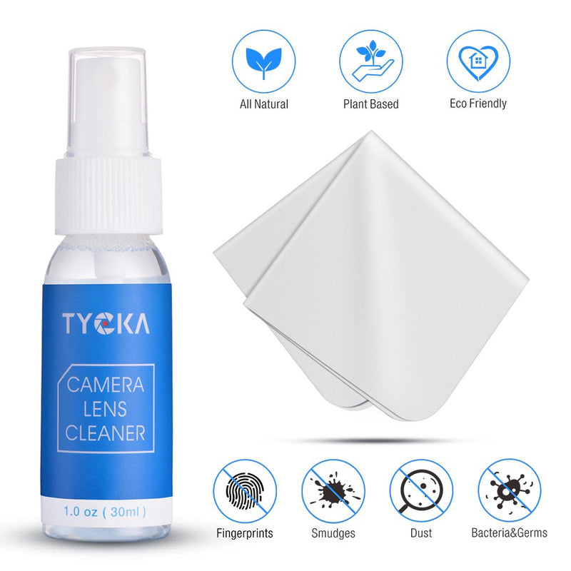 TYCKA Professional Camera Cleaning Kit DSLR Lens Cleaning with APS-C Cleaning Swabs, Air Blower, Cleaning Pen, Cleaning Solution, Cleaning Cloth, Lens Brush, Carry Case for DSLR Camera Lens Sensors